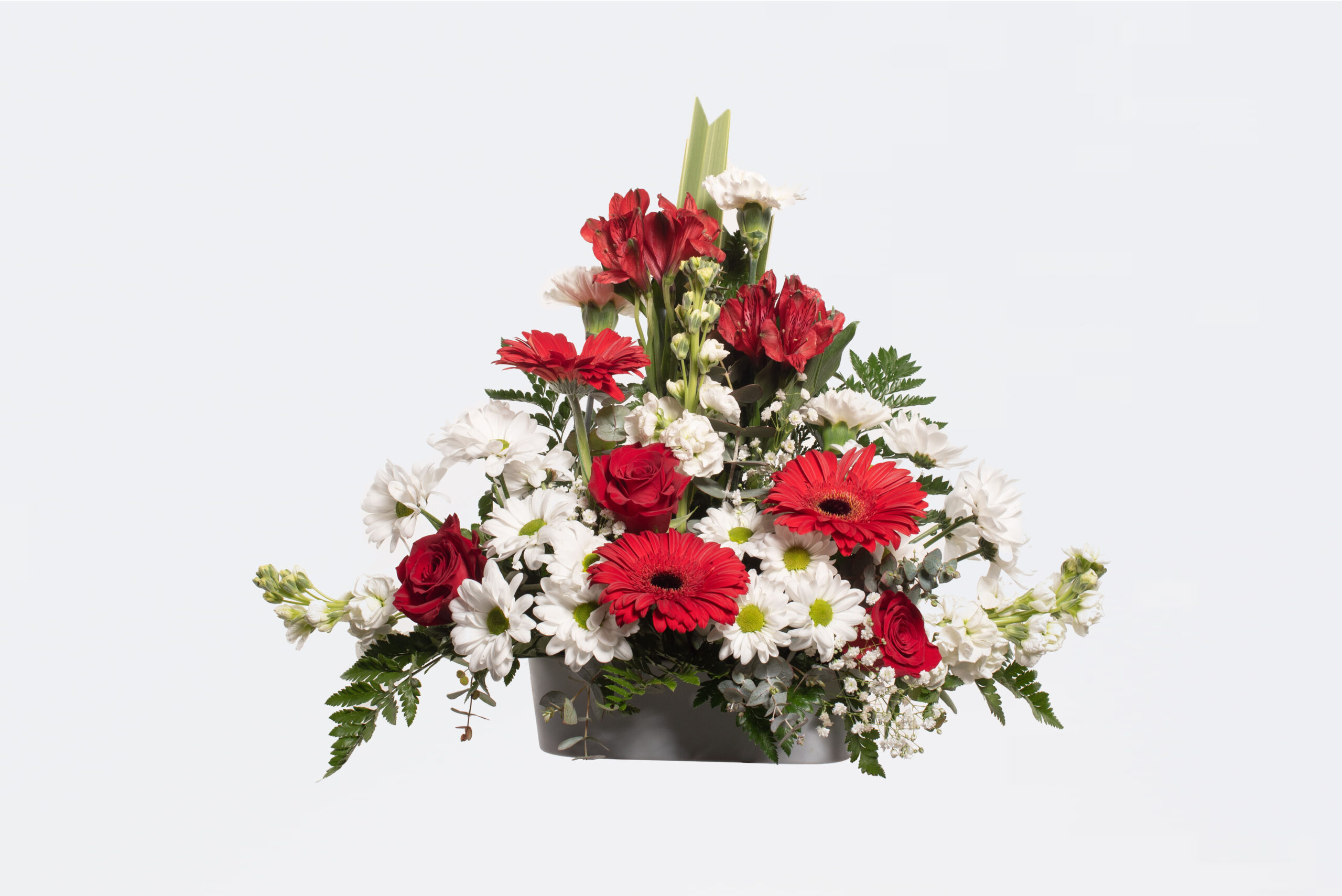 Jardinera natural blanca i vermella